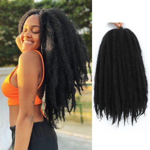 Afbeelding van Marley Twist Vlechten Haar Gehaakte 10-18Inch Afro Kinky Vlechten Haar Marley Twist Vlechten Synthetische Haarverlenging voor Vrouwen