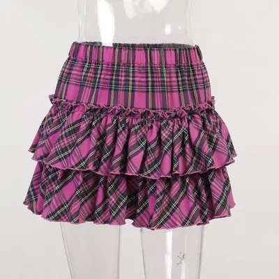 Image de Jupe Rose Lolita à Carreaux - Style Collège Japonais