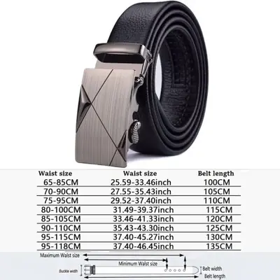 Image de Ceinture Homme en Cuir Véritable - Boucle Automatique