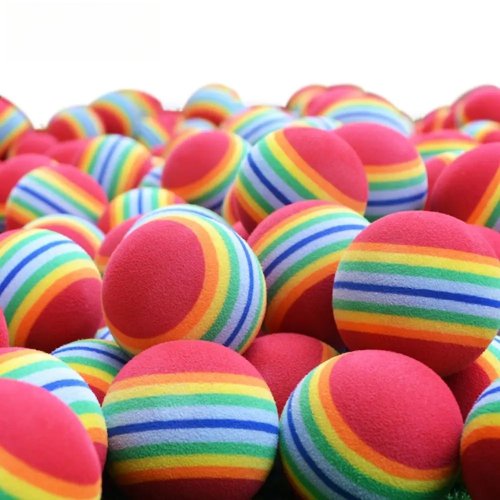 Afbeelding van 10 stuks Regenboog Streep Schuim Spons Golfballen - 38mm Indoor Training Bal voor Golfpraktijk en Swing Oefening