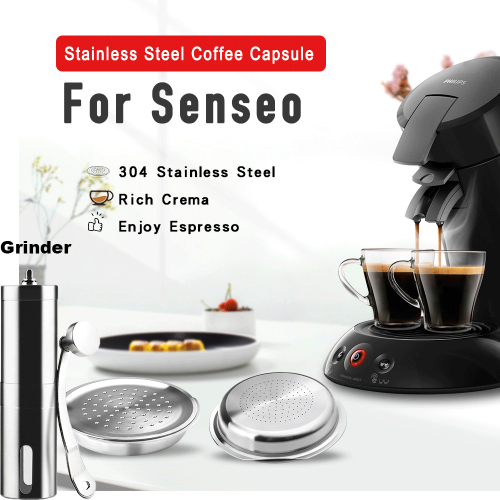 Image of Eco-Friendly Stainless Steel Reusable Coffee Capsule for Senseo Machines – Refillable, Durable & Easy to Clean Coffee Pod with Built-In Grinder