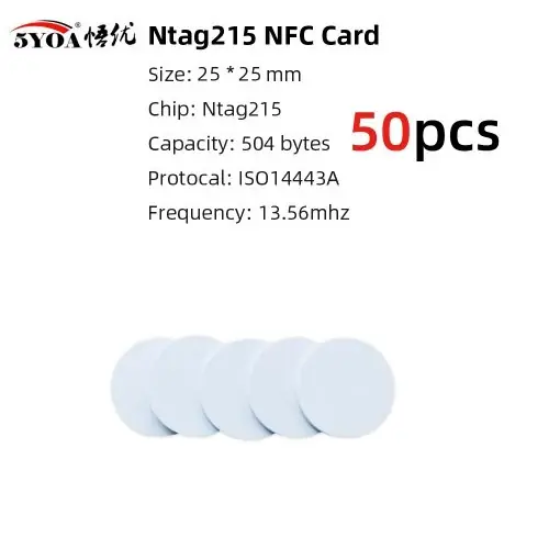 Image de Étiquettes NFC RFID Ultra-Légères 25mm - NTAG215