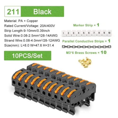 10pcs Black