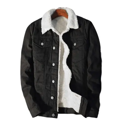 Image de Veste Homme Hiver en Denim avec Polaire Chaude