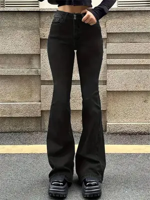 Image de Jeans Évasés Haute Taille - Style Punk Y2K