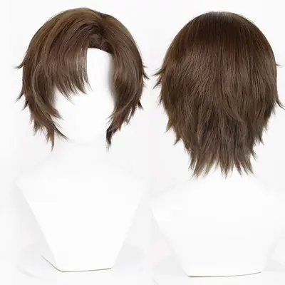 Image de Perruque Brune Courte & Lisse - Cosplay & Quotidien