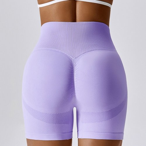 Immagine di Pantaloncini Sportivi da Donna Senza Cuciture con Vita Alta Push-Up: Ideali per Ciclismo, Jogging, Fitness, Yoga e Allenamenti in Palestra
