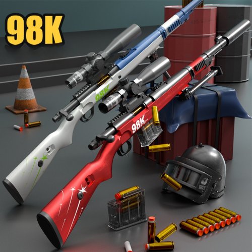 Zdjęcie Pistolet na miękkie kulki typu 98K – imitacja karabinu snajperskiego, ładowany ręcznie, idealny do bitew na zewnątrz, prezent na Boże Narodzenie dla miłośników gier plenerowych