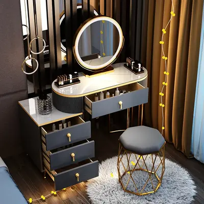 Image de Table de Vanité Luxe pour Femmes - Design Moderne & Rangement Intelligent
