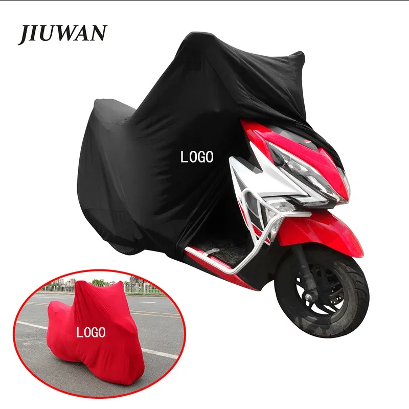 Image of Universal Motorcycle Cover for M to 4XL Bikes – UV-Resistant, Indoor & Outdoor Protection, Dustproof Elastic Fabric in Black and Red
