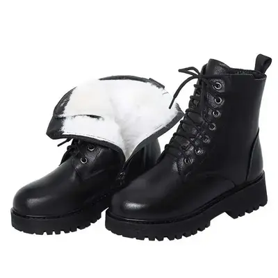 Image de Bottes Hiver Femme Cuir & Laine Chauffantes