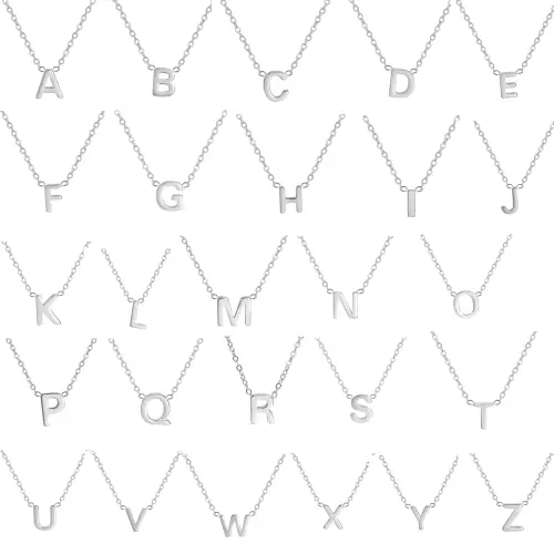 Image de Collier Minimaliste avec Initiales - Acier Inoxydable