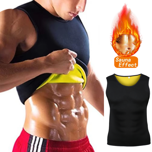 Bild von Herren Trainings-T-Shirt mit Sauna-Effekt – Atmungsaktive Sportweste für intensives Workout und Gewichtsverlust