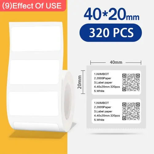 Image de Étiquettes Adhésives Blanches pour Imprimante Thermique B1/B21