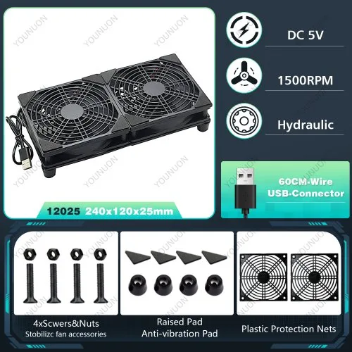 12025 2 ventilatoren-Hydro