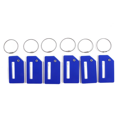 Afbeelding van 6 stuks siliconen bagagelabels voor heren en dames – hoge kwaliteit kofferlabels met naam, adres en ID-houder, unisex reisaccessoire