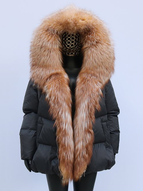 Image de Manteau Luxe Fourrure Renard Argenté Femme
