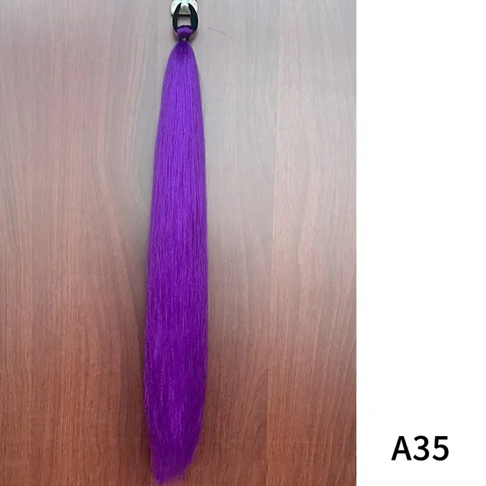 Image de Queue de cheval synthétique violette longue et lisse
