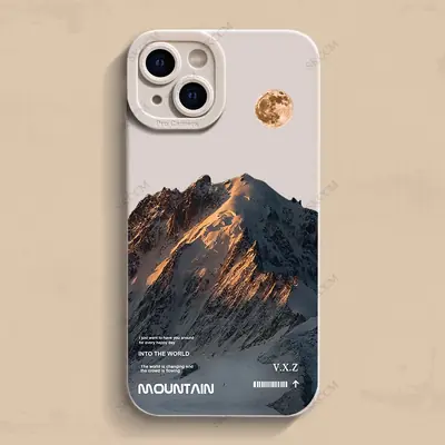 Image de Coque pour iPhone Montagne Enneigée - Lever du Soleil