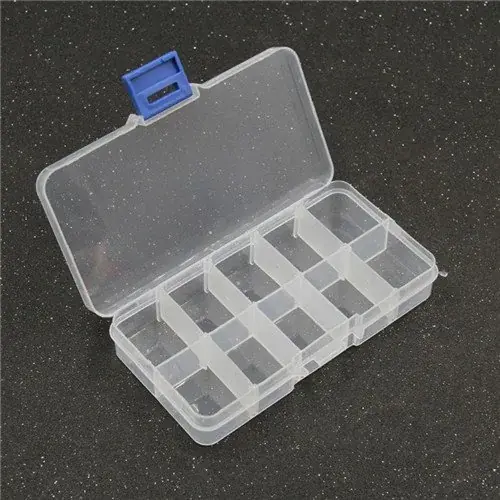 Image de Boîte de Rangement Transparente 10-24 Fentes - Organisez Vos Bijoux et Pilules