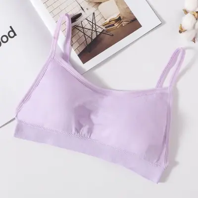 Image de Crop Top Côtelé Femme - Débardeur Tube Confortable à Dos en U