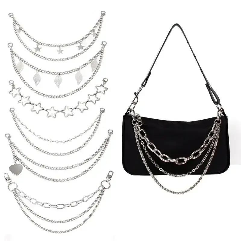 Image of Elegant Multi-Layer Metal Bag Chain Decor for Handbag - Exquisite Halloween DIY Purse Chain Replacement & Stylish Bag Accessories