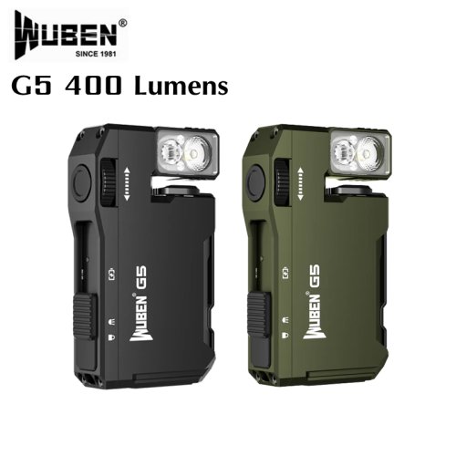 Immagine di Torcia Tascabile Wuben G5 da 400 Lumen con Testa Rotante a 180°, Coda Magnetica e Impermeabile – Ideale per Esterni e Attività Outdoor