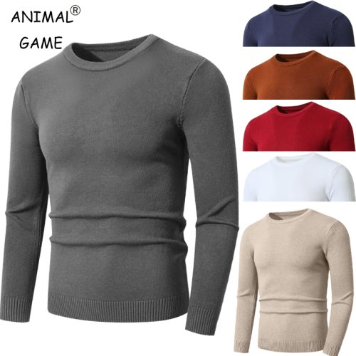 Afbeelding van Herensweater met Ronde Hals - Gebreide Slim Fit Pullover van Zacht Lichtgewicht Materiaal voor Casual en Stijlvolle Gelegenheden