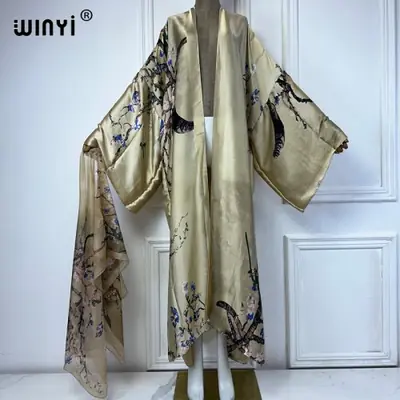Image de Kimono Boho Été pour Femme - Robe Imprimée avec Écharpe