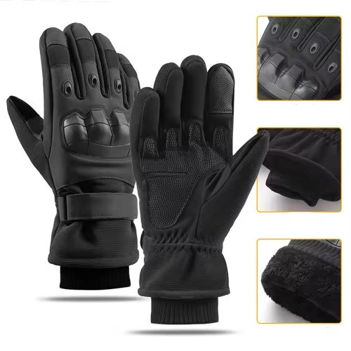 Bild von Herren Outdoor Winter Warme Thermo-Motorradhandschuhe Vollfinger-Touchscreen-kompatibel Taktischer Militärkampfschutz