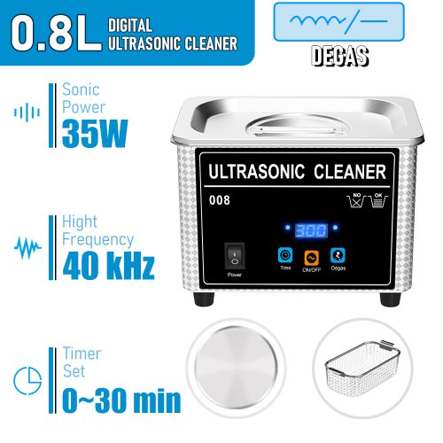Image de Nettoyeur Ultrasonique 800ml - Pour Montres & Bijoux