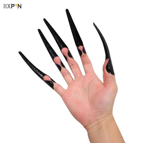 Afbeelding van Elegant Vrouwen Heks Handschoenen met Lange Nagels en Klauwen - Vampier, Demon en Kat Kostuum Accessoire voor Halloween, Mardi Gras en Cosplay