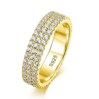 Image de Bague Moissanite Éternité - Argent Sterling 925 Plaqué Or 18K