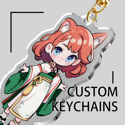 Imagen de Llaveros acrílicos personalizados, llaveros con logotipo de dibujos animados, foto personalizada, dijes de Anime, holograma transparente, llavero de diseño personalizado