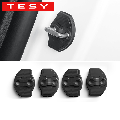 Afbeelding van 4 stuks voor Tesla nieuw model Y Juniper 2025 LANCERING deurslot beschermhoes shell TPE
