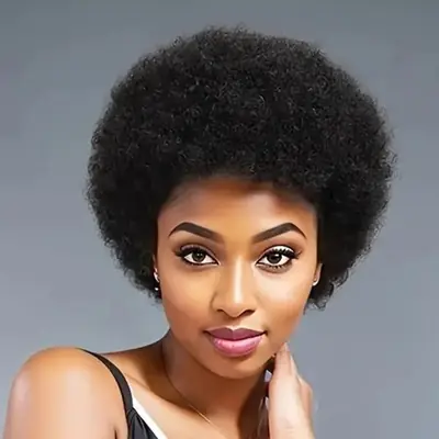 Image de Perruque Afro Bouclée Naturelle - Cheveux Brésiliens