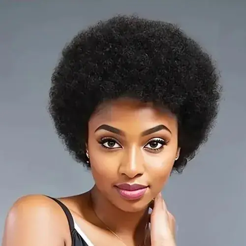 Image de Perruque Afro Bouclée Naturelle - Cheveux Brésiliens