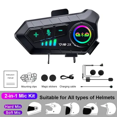 Image de Casque Moto Bluetooth Interphone 300m - Kebidumei YP10