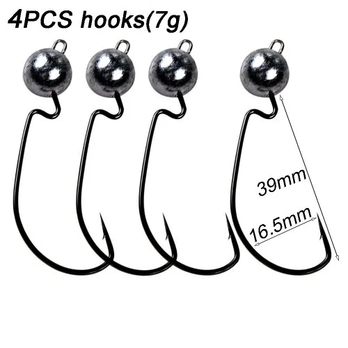 4PCS 7g robak haczyki