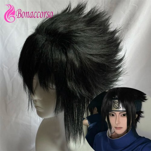 Immagine di Parrucca Sasuke Naruto - Cosplay Ninja Corta e Resistente al Calore