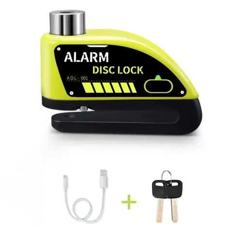 Image de Serrure Anti-Vol à Disque avec Alarme 120dB - USB Rechargeable