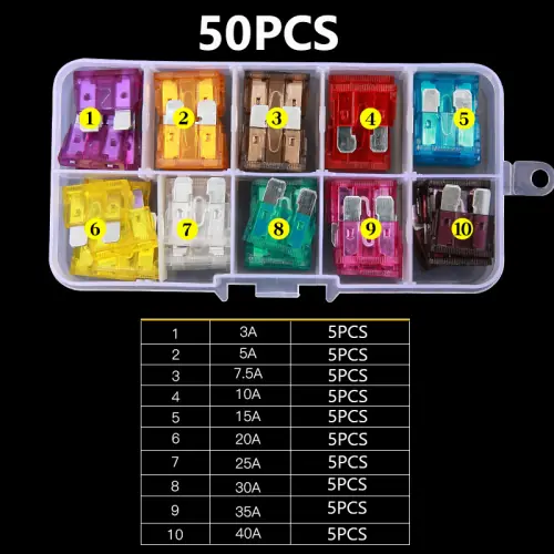 Image de Kit de 100 Fusibles Auto - Assortiment Complet pour Voiture, Camion et Véhicules