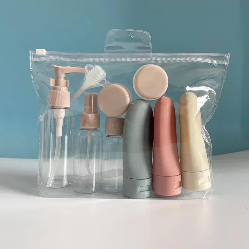Afbeelding van Duurzame Natuurlijke Reisparfumflesjes Set met Hervulbare Spray- en Doucheflessen voor Cosmetica en Persoonlijke Verzorging