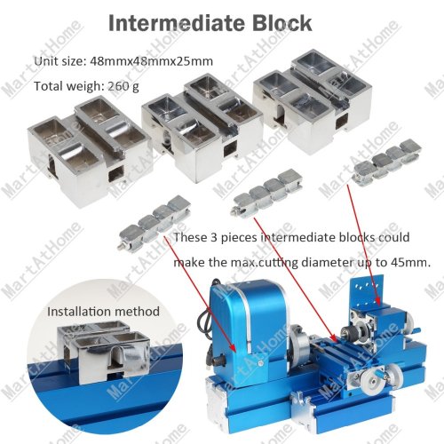 Immagine di Xendoll Mini Tornio per Lavorazione Legno con Blocco Intermedio: Espansione Diametro Taglio Fino a 45 mm