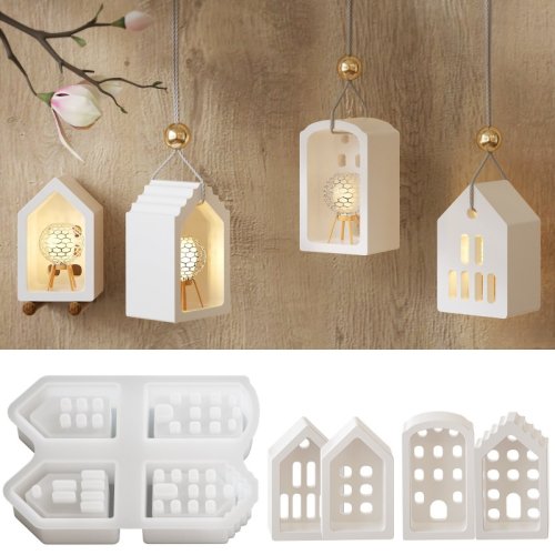 Image of European-Style Four-Grid Silicone Mold for DIY Resin Pendant, Gypsum Ornament, and Atmosphere Lighting Decor – Perfect for Handmade Craft Projects