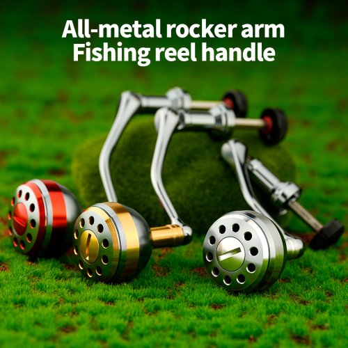 Image of Durable Aluminum Alloy Fishing Reel Handle Replacement with Metal Ball Grip – Foldable Design for Chilent Spinning Reels 500-7000 Series, Available in Multiple Colors