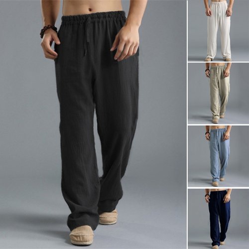 Image de Pantalon Homme Lin Coton - Style Minimaliste & Confortable
