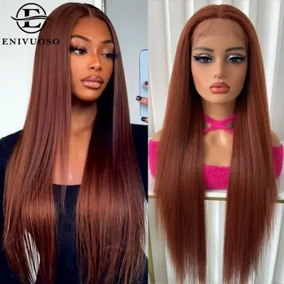 Image de Perruque Lace Front Synthétique 30 Pouces - Bordeau Foncé