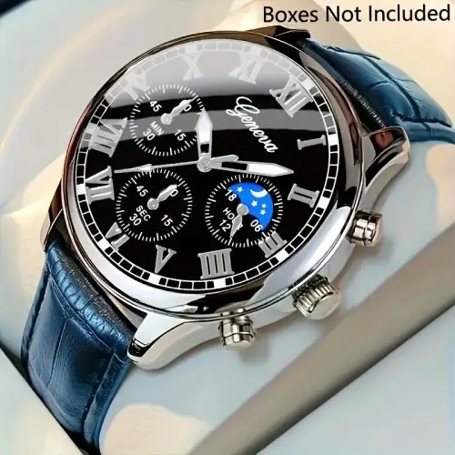 Image de Montre Homme Cuir PU - Élégante & Polyvalente