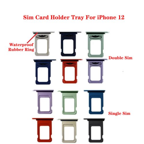 Afbeelding van Waterdichte SIM-kaartadapter voor iPhone 12 – Dual & Single Tray Slot Houder met Vervangende Onderdelen